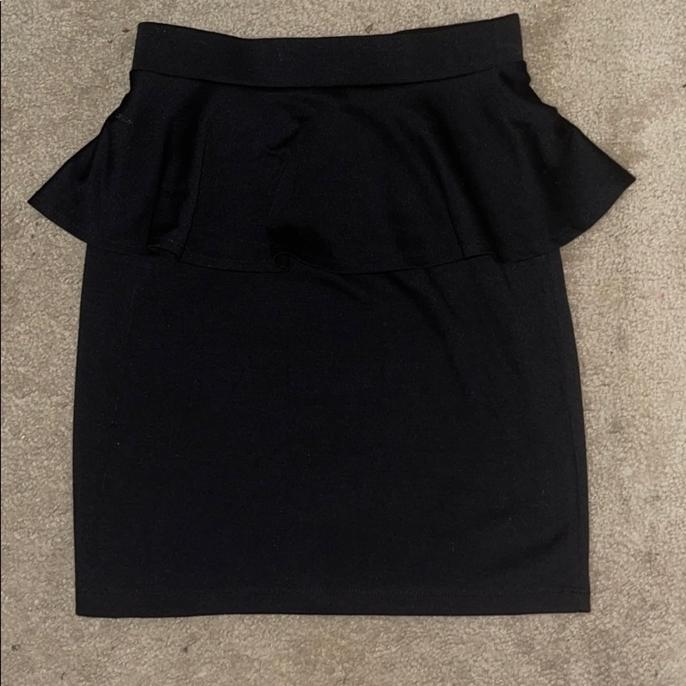 Black Peplum Skirt